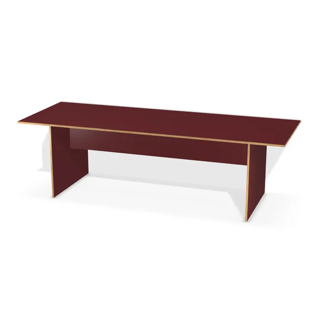 Korpus: Czerwień granatu (U399, PM, 18 mm), Materiał blendy: Blenda z płyty jak korpus, Wybrane obrzeże: Obrzeże w innym kolorze (H8912, ST10), Szerokość: 250 cm, Wysokość: 74 cm, Głębokość: 90 cm, Wys. środkowej blendy: 35 cm, Wysunięcie blatu po lewej: 30 cm, Wysunięcie blatu po prawej: 30 cm, Wysunięcie blatu z przodu: 5 cm, Wysunięcie blatu z tyłu: 5 cm, Przepusty: Brak, Obrzeże: 1,0 mm
