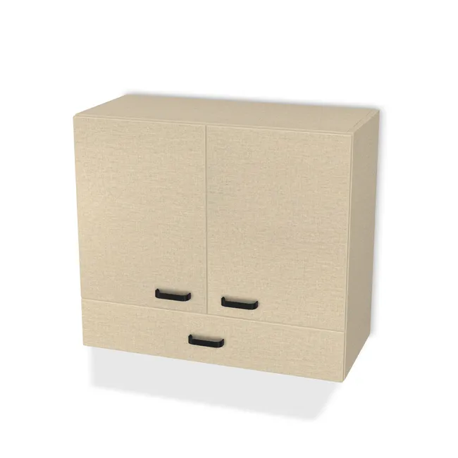 Front: Płótno beżowe (F416, ST10), Korpus: Płótno beżowe (F416, ST10), Przednie krawędzie: Domyślne (w kolorze korpusu) (F416, ST10), Bok szafki lewy: Domyślne (w kolorze korpusu) (F416, ST10), Bok szafki prawy: Domyślne (w kolorze korpusu) (F416, ST10), Szary perłowy (U763, ST9, 16mm), Szerokość: 80 cm, Wysokość: 70 cm, Głębokość: 35 cm, Głębokość z frontem: 36,8 cm, Wys. frontu szuflady: 15 cm, Fronty: Fronty - drzwi lewe i prawe, fronty szuflad, Liczba szuflad: 1 szuflada, Liczba półek: 1 półka, Rozmieszczenie półek: Rozmieszczenie symetryczne półek, System domyku: Otwieranie uchwytem (+Hamulec Blumotion), Szuflady: Blum Tandembox Szare (Premium Blum), Zawiasy: Blum ClipTop 110 cichy domyk (Premium), Uchwyty: Uchwyt SENSE MINI 0301/96 czarny mat Viefe (0301096L09 96), Uchwyty szuflad: Uchwyt SENSE MINI 0301/96 czarny mat Viefe (0301096L09 96), Podpórki półek: Podpórki Kuadro z zabezpieczeniem (typ 2) (Premium / z zabezp.), Obrzeże korpusu: 0,8 mm, Obrzeże frontu: 2,0 mm, Rozmieszczenie uchwytów: Poziomo (dół frontu 50 mm, bok 50 mm), Rozmieszczenie uchwytów szuflad: Poziomo (centralnie na froncie)