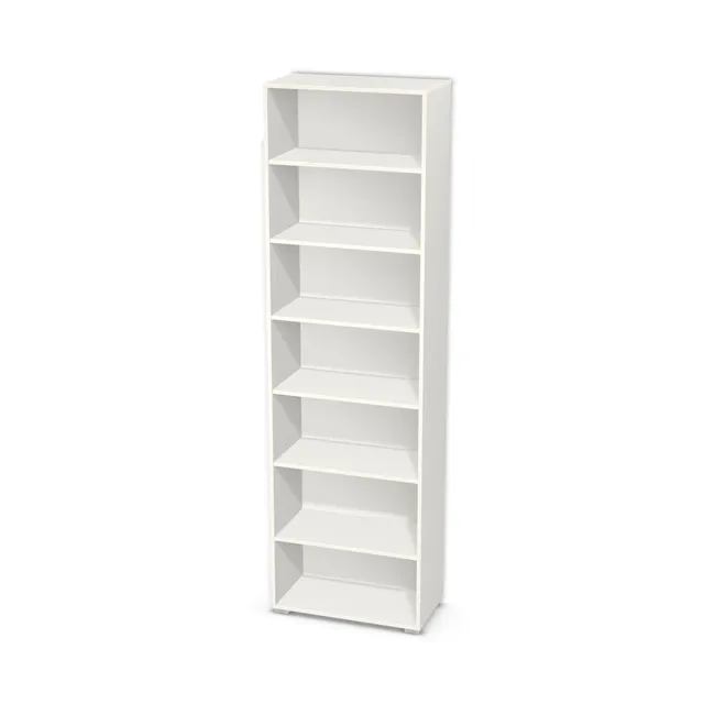 Korpus: Biały klasyczny (W960, SM), Materiał pleców: Plecy z płyty HDF 3 mm (biała), Szerokość: 70 cm, Wysokość: 235 cm, Wysokość z nóżkami: 237 cm, Głębokość: 35 cm, Wys. części dolnej: 35 cm, Drzwi: Bez frontów, Liczba półek na górze: 5 półek, Liczba półek na dole: Bez półek, Rozmieszczenie półek: Własne ustawienie, Typ podstawy: Nóżki (wg wyboru), System domyku: Otwieranie naciskiem (Tip-On), Zawiasy: Dobór we własnym zakresie (Brak), Nóżki: Stopka K041 - tworzywo - chrom wys 2 cm (Stopka chrom 2cm), Uchwyty: Brak uchwytów i brak nawiertów (Brak uchwytów), Podpórki półek: Podpórki Kuadro z zabezpieczeniem (typ 2) (Premium / z zabezp.), Obrzeże korpusu: 2,0 mm
