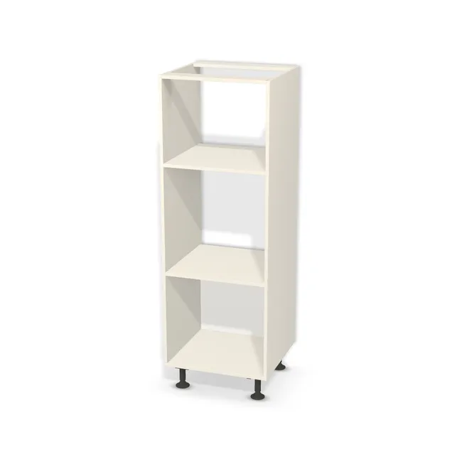 Korpus: Biały porcelanowy (W1200, ST9), Przednie krawędzie: Domyślne (w kolorze korpusu) (W1200, ST9), Bok szafki lewy: Domyślne (w kolorze korpusu) (W1200, ST9), Bok szafki prawy: Domyślne (w kolorze korpusu) (W1200, ST9), Szerokość: 60 cm, Wysokość: 163,3 cm, Wysokość z nóżkami: 178,3 cm, Głębokość: 56 cm, Wys. przestrzeni na piekarnik: 59 cm, Wys. przestrzeni na mikrofalówkę: 45 cm, Drzwi: Bez frontów, Liczba półek: Bez półek, System domyku: Otwieranie uchwytem, Zawiasy: Dobór we własnym zakresie (Brak), Nóżki: Nóżka regulowana AXILO 15 cm, 250 kg (Premium Axilo), Uchwyty: Brak uchwytów i brak nawiertów (Brak uchwytów), Nawierty korpusu: Pod kołki i konfirmaty, Obrzeże korpusu: 0,8 mm, Typ wieńca dolnego: Wieniec dolny nakładany