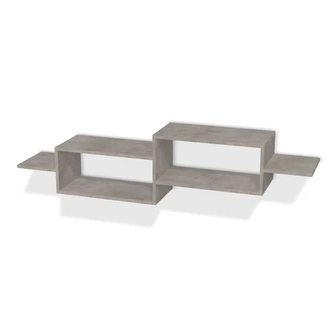 Korpus: Beton Chicago jasnoszary (F186, ST9), Szerokość: 120 cm, Wymiar całkowity: 170 cm, Wysokość: 40 cm, Głębokość: 30 cm, Szerokość lewego modułu: 60 cm, Wysokość lewego modułu: 27,6 cm, Wysokość prawego modułu: 27,6 cm, Szerokość półki po lewej: 25 cm, Szerokość półki po prawej: 25 cm, Obrzeże korpusu: 0,8 mm