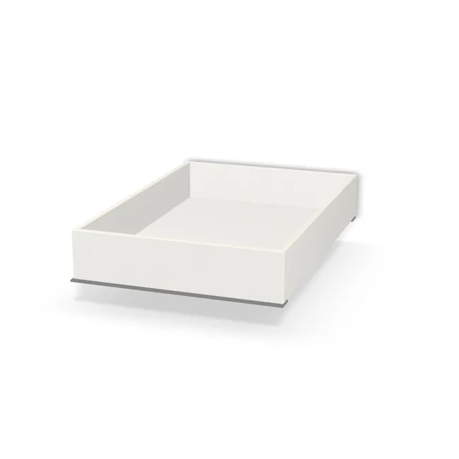Korpus: Biały klasyczny (W960, SM), Drzwi: Bez frontów, Długość boku (prowadnicy): 65 cm, Szerokość wew. szafki: 93,4 cm, Wys. skrzyni szuflady: 15 cm, Typ szuflady: Z frontem nakładanym, System domyku: Blumotion (cichy domyk), Obciążenie dynamiczne: 30 kg, Konstrukcja szuflady: Z przednią blendą