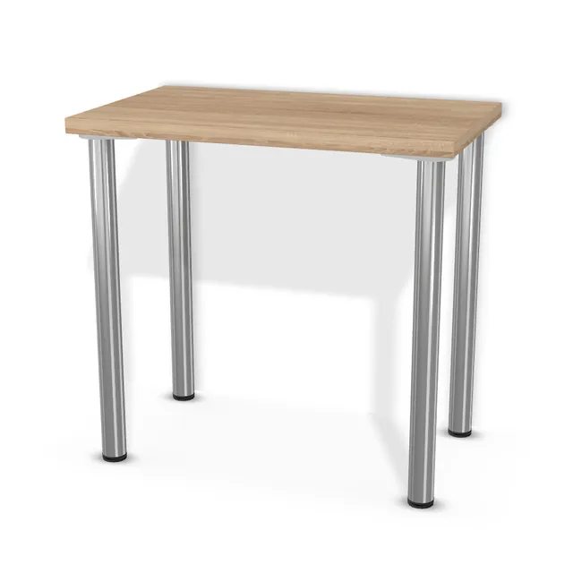 Blat: Dąb Bardolino naturalny (H1145, ST10, 36mm), Szerokość: 90 cm, Głębokość: 55 cm, Przepusty: Brak, Nóżki: Noga metalowa NOVA fi60 82cm Chrom Połysk (Amix AN-820), Obrzeże blatu: 2,0 mm