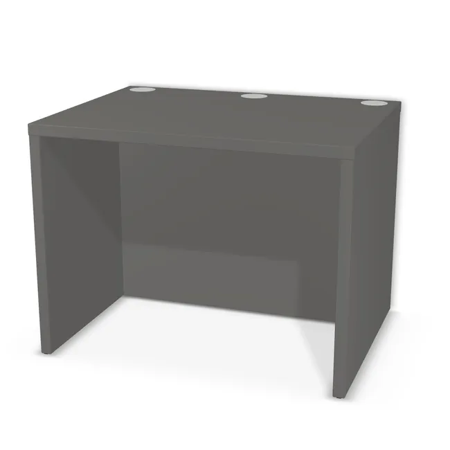 Blat: Onyx szary (U960, ST9, 36mm), Korpus: Onyx szary (U960, ST9, 36 mm), Wybrane obrzeże: Domyślne (w kolorze płyty), Materiał tylnej blendy: Tylna blenda z płyty jak korpus, Szerokość: 100 cm, Wysokość: 75 cm, Głębokość: 75 cm, Wys. tylnej blendy: 75 cm, Cofnięcie tylnej blendy: 15 cm, Półka pod klawiaturę: Bez półki, Przepusty: Lewy róg - środek - prawy róg, Kolor przepustu: Przepust Kablowy z Plastiku fi 80 Szary (Plastik 80 Szary), Obrzeże korpusu: 2,0 mm