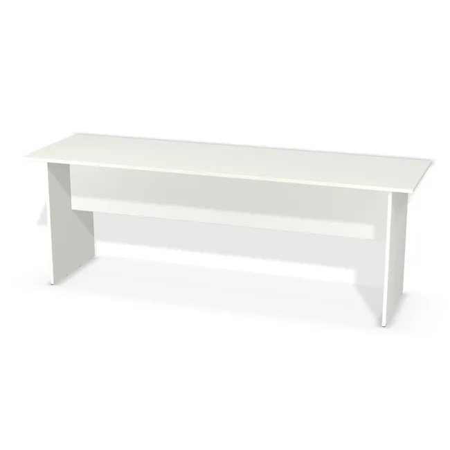 Korpus: Biały klasyczny (W960, SM, 18 mm), Materiał blendy: Blenda z płyty jak korpus, Wybrane obrzeże: Domyślne (w kolorze płyty), Szerokość: 200 cm, Wysokość: 70 cm, Głębokość: 60 cm, Wys. środkowej blendy: 35 cm, Wysunięcie blatu po lewej: 10 cm, Wysunięcie blatu po prawej: 10 cm, Wysunięcie blatu z przodu: 5 cm, Wysunięcie blatu z tyłu: 5 cm, Przepusty: Brak, Obrzeże korpusu: 2,0 mm