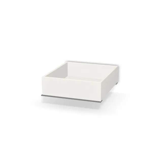Korpus: Biały klasyczny (W960, SM), Drzwi: Bez frontów, Długość boku (prowadnicy): 50 cm, Szerokość wew. szafki: 54,9 cm, Wys. skrzyni szuflady: 15 cm, Typ szuflady: Z frontem nakładanym, System domyku: Blumotion (cichy domyk), Obciążenie dynamiczne: 30 kg, Konstrukcja szuflady: Z przednią blendą