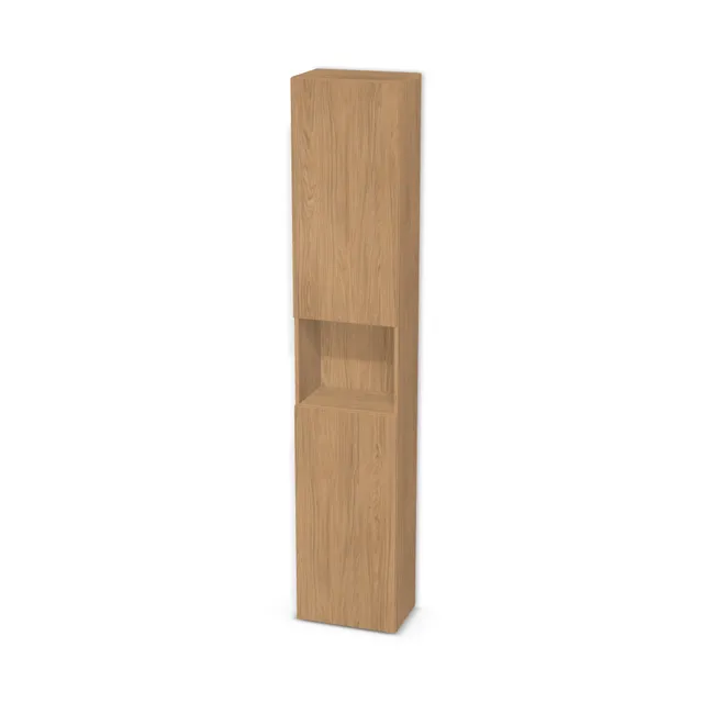 Front: Dąb Casella naturalny (H1385, ST40) Usłojenie Pionowe, Korpus: Dąb Casella naturalny (H1385, ST40), Usłojenie frontu: Pionowe, Materiał pleców: Plecy z płyty jak korpus, Szerokość: 48 cm, Wysokość: 250 cm, Głębokość: 30 cm, Głębokość z frontem: 31,8 cm, Wys. części górnej: 105 cm, Wys. części dolnej: 105 cm, Drzwi: 2 fronty - otwierane w prawo, Liczba półek na górze: 3 półki, Liczba półek na środku: Bez półek, Liczba półek na dole: 3 półki, Rozmieszczenie półek: Własne ustawienie, Typ podstawy: Brak (tylko ślizgacze), System domyku: Otwieranie naciskiem (Tip-On), Zawiasy: Blum ClipTop 110 bez sprężyny (Premium), Uchwyty: Brak uchwytów i brak nawiertów (Brak uchwytów), Podpórki półek: Podpórki Kuadro z zabezpieczeniem (typ 2) (Premium / z zabezp.), Obrzeże korpusu: 2,0 mm, Obrzeże frontu: 2,0 mm, Rodzaj: Zabudowa szeregowa