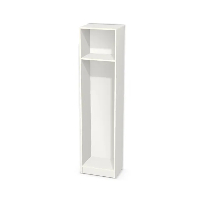 Korpus: Biały klasyczny (W960, SM), Materiał pleców: Plecy z płyty HDF 3 mm (biała), Szerokość: 50 cm, Wysokość: 195 cm, Wysokość z cokołem: 205 cm, Głębokość: 35 cm, Wys. części dolnej: 155 cm, Drzwi: Bez frontów, Liczba półek na górze: Bez półek, Liczba półek na dole: Bez półek, Typ podstawy: Cokół 10 cm, System domyku: Otwieranie uchwytem, Zawiasy: Dobór we własnym zakresie (Brak), Uchwyty: Brak uchwytów i brak nawiertów (Brak uchwytów), Obrzeże korpusu: 0,8 mm