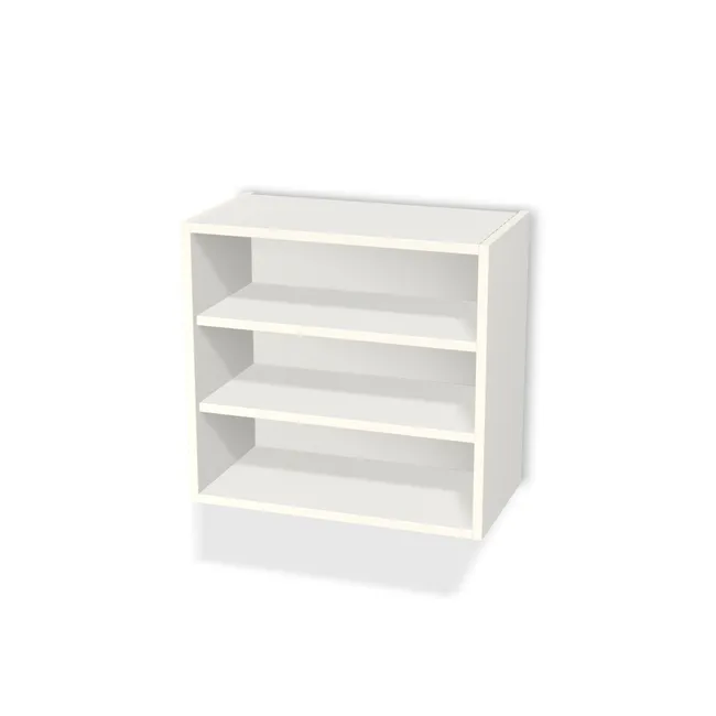 Korpus: Biały klasyczny (W960, SM), Przednie krawędzie: Domyślne (w kolorze korpusu) (W908, SM), Materiał pleców: Plecy z płyty HDF 3 mm (biała), Bok szafki lewy: Domyślne (w kolorze korpusu) (W960, SM), Bok szafki prawy: Domyślne (w kolorze korpusu) (W960, SM), Szerokość: 57 cm, Wysokość: 54 cm, Głębokość: 30 cm, Liczba półek: 2 półki, Rozmieszczenie półek: Rozmieszczenie symetryczne półek, Zawieszki: Zawieszki Blum (Premium Blum), Podpórki półek: Podpórki Kuadro z zabezpieczeniem (typ 2) (Premium / z zabezp.), Obrzeże korpusu: 0,8 mm, Wycięcie HDF: Wycięcie pod zawieszki