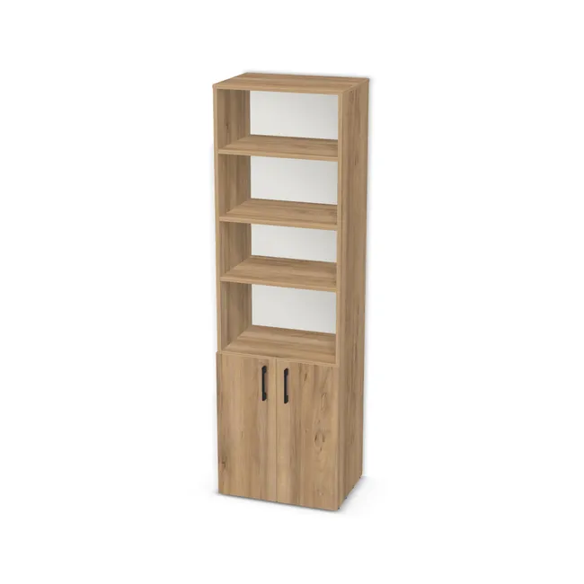 Front: Orzech Pacific naturalny (H3700, ST10) Usłojenie Pionowe, Korpus: Orzech Pacific naturalny (H3700, ST10), Usłojenie frontu: Pionowe, Materiał pleców: Plecy z płyty HDF 3 mm (biała), Szerokość: 58 cm, Wysokość: 190 cm, Głębokość: 40 cm, Głębokość z frontem: 41,8 cm, Wys. części dolnej: 70,1 cm, Drzwi: 2 fronty - lewy i prawy, Liczba półek na górze: 3 półki, Liczba półek na dole: 1 półka, Rozmieszczenie półek: Własne ustawienie, Typ podstawy: Brak (tylko ślizgacze), System domyku: Otwieranie uchwytem, Zawiasy: Blum ClipTop 110 cichy domyk (Premium), Uchwyty: Uchwyt 2576 Czarny Mat rozstaw 128 mm (Uchwyt 2576 128 mm), Podpórki półek: Podpórki Kuadro z zabezpieczeniem (typ 2) (Premium / z zabezp.), Obrzeże korpusu: 2,0 mm, Obrzeże frontu: 2,0 mm, Rozmieszczenie uchwytów: Pionowo (góra frontu 50 mm, bok 50 mm)