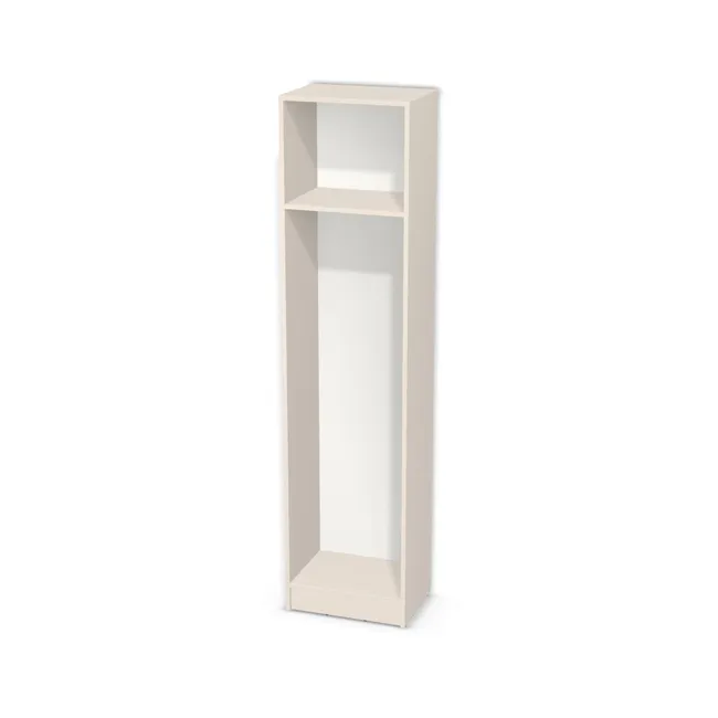 Korpus: Beż aksamitny (U220, ST9), Materiał pleców: Plecy z płyty HDF 3 mm (biała), Szerokość: 50 cm, Wysokość: 195 cm, Wysokość z cokołem: 205 cm, Głębokość: 35 cm, Wys. części dolnej: 155 cm, Drzwi: Bez frontów, Liczba półek na górze: Bez półek, Liczba półek na dole: Bez półek, Typ podstawy: Cokół 10 cm, System domyku: Otwieranie uchwytem, Zawiasy: Dobór we własnym zakresie (Brak), Uchwyty: Brak uchwytów i brak nawiertów (Brak uchwytów), Obrzeże korpusu: 0,8 mm