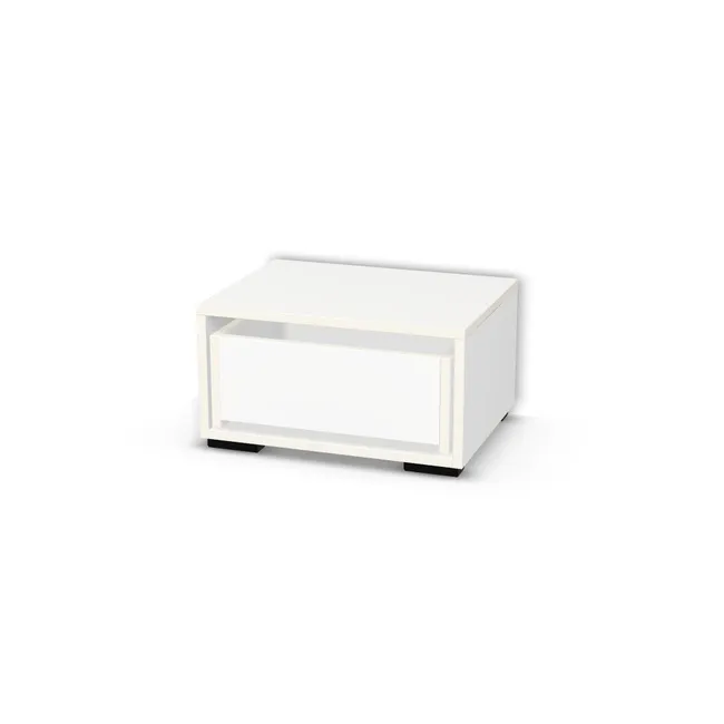 Korpus: Biel Alpejska (WU8685, BS), Materiał pleców: Plecy z płyty HDF 3 mm (biała), Szerokość: 50 cm, Wysokość: 25,3 cm, Wysokość z nóżkami: 27,3 cm, Głębokość: 37,8 cm, Głębokość z frontem: 39,6 cm, Typ szuflady: Z frontem nakładanym, Typ wieńca górnego: Wieniec górny nakładany, Front szuflady: Bez frontu szuflady, Liczba szuflad: 1 szuflada, Typ podstawy: Nóżki (wg wyboru), System domyku: Otwieranie naciskiem (Tip-On), Prowadnice szuflad: Blum Tandem (Optimum Blum), Nóżki: Nóżka prostokątna K160 - czarny mat / wys. 2 cm (Prostokątna K160), Uchwyty szuflad: Brak uchwytów i brak nawiertów (Brak uchwytów), Obrzeże korpusu: 0,8 mm, Rodzaj: Zabudowa szeregowa