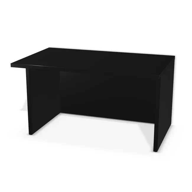 Blat: Czarny (U999, ST7, 36mm), Korpus: Czarny (U999, ST7, 36 mm), Materiał tylnej blendy: Tylna blenda z płyty jak korpus, Szerokość: 140 cm, Wysokość: 74 cm, Głębokość: 85 cm, Wys. tylnej blendy: 74 cm, Cofnięcie tylnej blendy: 0 cm, Wysunięcie blatu po lewej: 10 cm, Wysunięcie blatu po prawej: 0 cm, Wysunięcie blatu z przodu: 10 cm, Wysunięcie blatu z tyłu: 0 cm, Przepusty: Brak, Obrzeże korpusu: 2,0 mm, Obrzeże blatu: 2,0 mm