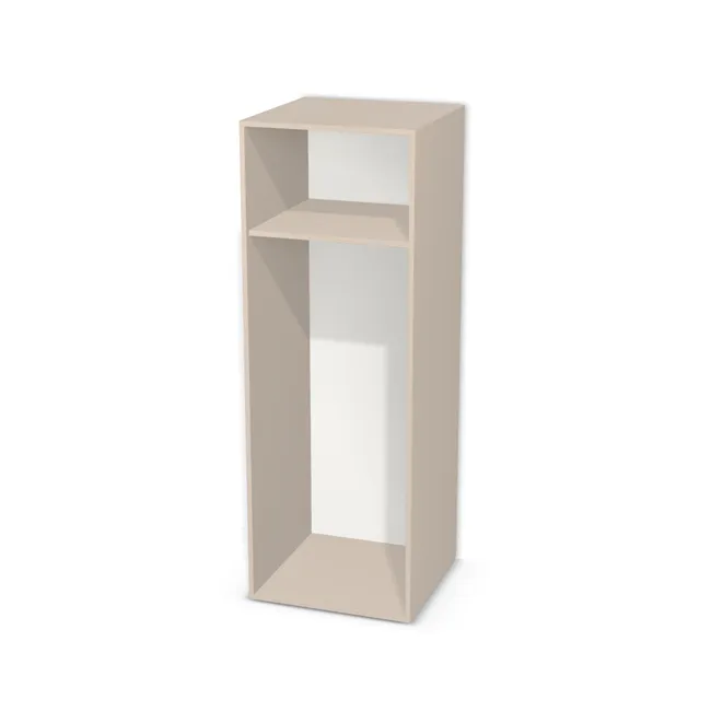 Korpus: Kaszmir (U702, ST9), Materiał pleców: Plecy z płyty HDF 3 mm (biała), Szerokość: 60 cm, Wysokość: 170,8 cm, Głębokość: 59 cm, Drzwi: Bez frontów - nawierty pod prowadniki lewe, Liczba półek: 1 półka, Rozmieszczenie półek: Własne ustawienie, Typ podstawy: Brak (tylko ślizgacze), System domyku: Otwieranie uchwytem, Zawiasy: Blum ClipTop 110 cichy domyk (Premium), Uchwyty: Brak uchwytów i brak nawiertów (Brak uchwytów), Podpórki półek: Podpórki półki fi 5 mm (Basic / ruchome), Obrzeże korpusu: 0,8 mm, Rodzaj: Zabudowa szeregowa