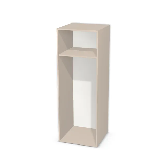 Korpus: Kaszmir (U702, ST9), Materiał pleców: Plecy z płyty HDF 3 mm (biała), Szerokość: 60 cm, Wysokość: 170,8 cm, Głębokość: 59 cm, Drzwi: Bez frontów - nawierty pod prowadniki prawe, Liczba półek: 1 półka, Rozmieszczenie półek: Własne ustawienie, Typ podstawy: Brak (tylko ślizgacze), System domyku: Otwieranie uchwytem, Zawiasy: Blum ClipTop 110 cichy domyk (Premium), Uchwyty: Brak uchwytów i brak nawiertów (Brak uchwytów), Podpórki półek: Podpórki półki fi 5 mm (Basic / ruchome), Obrzeże korpusu: 0,8 mm, Rodzaj: Zabudowa szeregowa