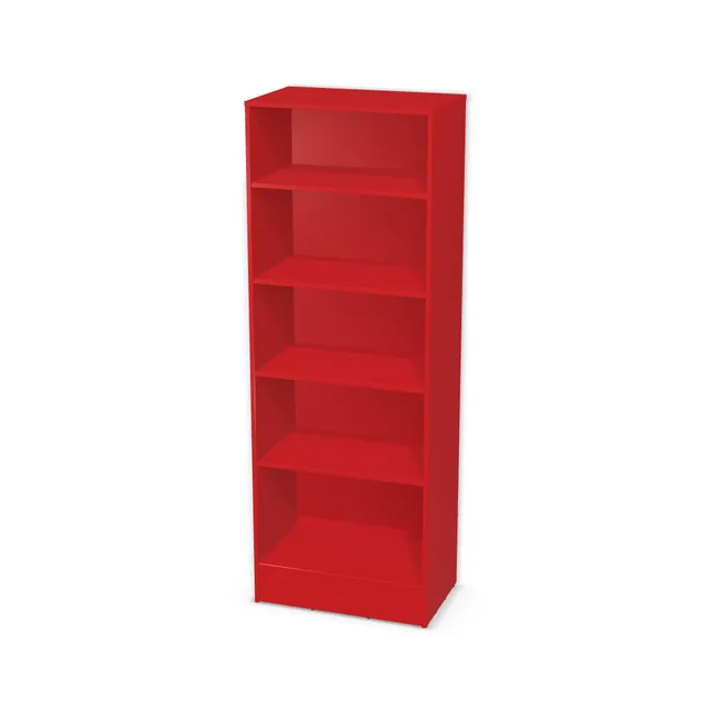 Korpus: Czerwień chińska (U321, ST9), Materiał pleców: Plecy z płyty jak korpus, Szerokość: 70 cm, Wysokość: 180 cm, Wysokość z cokołem: 195 cm, Głębokość: 43 cm, Liczba półek: 4 półki, Rozmieszczenie półek: Własne ustawienie, Typ podstawy: Cokół 15 cm, Podpórki półek: Podpórki Kuadro z zabezpieczeniem (typ 2) (Premium / z zabezp.), Obrzeże korpusu: 2,0 mm