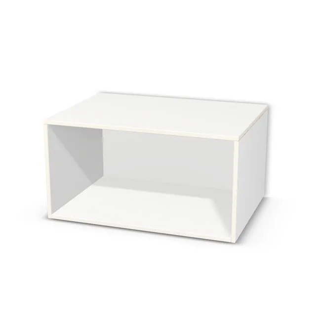 Korpus: Biel Alpejska (WU8685, SMK), Materiał pleców: Plecy z płyty jak korpus, Szerokość: 81,9 cm, Wysokość: 43,2 cm, Głębokość: 58 cm, Liczba półek: Bez półek, Typ podstawy: Brak (tylko ślizgacze), Obrzeże korpusu: 2,0 mm, Rodzaj: Zabudowa szeregowa