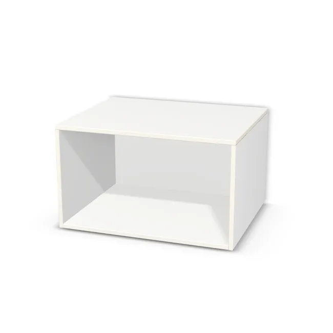 Korpus: Biel Alpejska (WU8685, SMK), Materiał pleców: Plecy z płyty jak korpus, Szerokość: 73,2 cm, Wysokość: 43,2 cm, Głębokość: 58 cm, Liczba półek: Bez półek, Typ podstawy: Brak (tylko ślizgacze), Obrzeże korpusu: 2,0 mm, Rodzaj: Zabudowa szeregowa