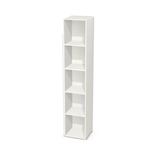 Korpus: Biały klasyczny (W960, SM), Materiał pleców: Plecy z płyty jak korpus, Szerokość: 45,5 cm, Wysokość: 240 cm, Głębokość: 44,5 cm, Liczba półek: 4 półki, Rozmieszczenie półek: Rozmieszczenie symetryczne półek, Typ podstawy: Brak (tylko ślizgacze), Podpórki półek: Podpórki Kuadro z zabezpieczeniem (typ 2) (Premium / z zabezp.), Obrzeże korpusu: 2,0 mm, Rodzaj: Zabudowa szeregowa