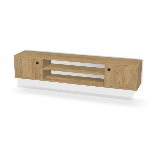 Front: Hikora naturalna (H3730, ST10) Usłojenie Pionowe, Korpus: Hikora naturalna (H3730, ST10), Usłojenie frontu: Pionowe, Materiał pleców: Plecy z płyty HDF 3 mm (biała), Szerokość: 160 cm, Wysokość: 30 cm, Głębokość: 28 cm, Głęb. całkowita: 30 cm, Szer. części środkowej: 80 cm, Układ: Drzwi, półki, drzwi, Fronty: Fronty - drzwi lewe i prawe, fronty szuflad, Liczba półek po lewej: 1 półka, Liczba półek na środku: 1 półka, Liczba półek po prawej: 1 półka, System domyku: Otwieranie uchwytem, Przepust kablowy: Bez przepustu, Zawieszki: Zawieszki Wurth (Premium Wurth), Zawiasy: Blum ClipTop 110 cichy domyk (Premium), Uchwyty: Gałka COMO 0168 - czarny mat / fi 26 mm (Gałka 0168), Podpórki półek: Podpórki Kuadro z zabezpieczeniem (typ 2) (Premium / z zabezp.), Obrzeże korpusu: 2,0 mm, Obrzeże frontu: 2,0 mm, Rozmieszczenie uchwytów: Poziomo (góra frontu 50 mm, bok 50 mm), Rozmieszczenie uchwytów szuflad: Poziomo (góra frontu 50 mm, środek)