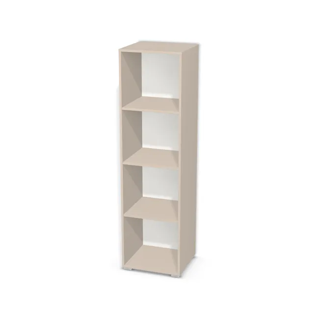Korpus: Kaszmir (U702, ST9), Materiał pleców: Plecy z płyty HDF 3 mm (biała), Szerokość: 50 cm, Wysokość: 180 cm, Wysokość z nóżkami: 182 cm, Głębokość: 45 cm, Liczba półek: 3 półki, Rozmieszczenie półek: Rozmieszczenie symetryczne półek, Typ podstawy: Nóżki (wg wyboru), Nóżki: Stopka K041 - tworzywo - chrom wys 2 cm (Stopka chrom 2cm), Podpórki półek: Podpórki Kuadro z zabezpieczeniem (typ 2) (Premium / z zabezp.), Obrzeże korpusu: 0,8 mm