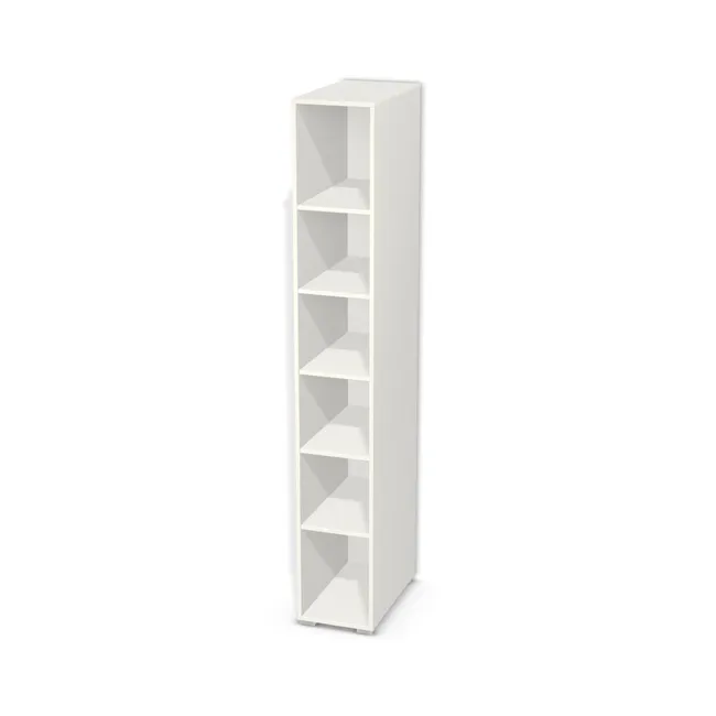 Korpus: Biały klasyczny (W960, SM), Materiał pleców: Plecy z płyty HDF 3 mm (biała), Szerokość: 34 cm, Wysokość: 220 cm, Wysokość z nóżkami: 222 cm, Głębokość: 60 cm, Liczba półek: 5 półek, Rozmieszczenie półek: Własne ustawienie, Typ podstawy: Nóżki (wg wyboru), Nóżki: Stopka K041 - tworzywo - chrom wys 2 cm (Stopka chrom 2cm), Podpórki półek: Podpórki Kuadro z zabezpieczeniem (typ 2) (Premium / z zabezp.), Obrzeże korpusu: 2,0 mm