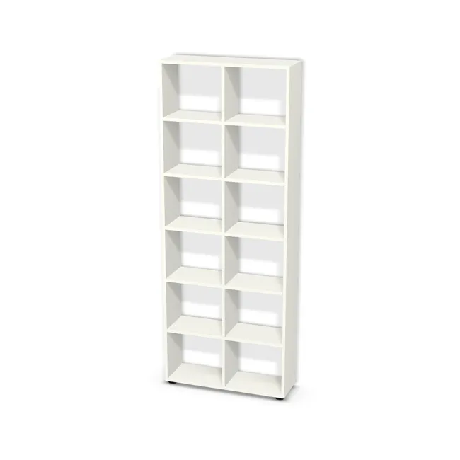 Korpus: Biały premium (W1000, ST9), Przednie i tylne krawędzie: Domyślne (w kolorze korpusu) (W1000, ST9), Szerokość: 75 cm, Wysokość: 193 cm, Wysokość z nóżkami: 194,9 cm, Głębokość: 24 cm, Liczba rzędów: 6 rzędów, Liczba kolumn: 2 kolumny, Typ podstawy: Nóżki (wg wyboru), Obrzeże korpusu: 0,8 mm