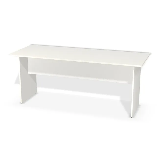 Korpus: Biały klasyczny (W960, SM, 18 mm), Materiał blendy: Blenda z płyty jak korpus, Wybrane obrzeże: Domyślne (w kolorze płyty), Szerokość: 180 cm, Wysokość: 72 cm, Głębokość: 70 cm, Wys. środkowej blendy: 35 cm, Wysunięcie blatu po lewej: 10 cm, Wysunięcie blatu po prawej: 10 cm, Wysunięcie blatu z przodu: 10 cm, Wysunięcie blatu z tyłu: 10 cm, Przepusty: Brak, Obrzeże korpusu: 2,0 mm