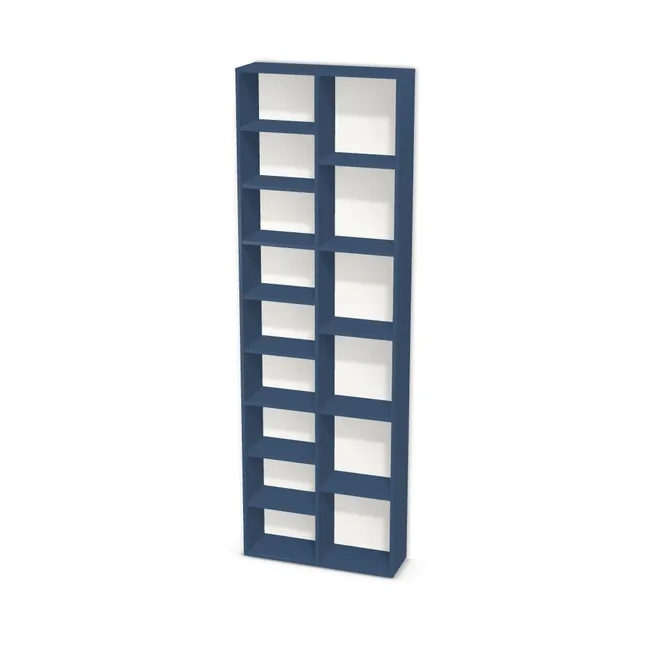 Korpus: Niebieski tyrolski (U504, ST9), Przednie krawędzie: Domyślne (w kolorze korpusu) (U504, ST9), Materiał pleców: Plecy z płyty HDF 3 mm (biała), Szerokość: 80 cm, Wysokość: 249 cm, Głębokość: 25 cm, Głębokość z frontem: 26,8 cm, Szerokość: 40 cm, Liczba półek po lewej: 8 półek, Liczba półek po prawej: 5 półek, Rozmieszczenie półek: Własne ustawienie, Typ podstawy: Brak (tylko ślizgacze), Podpórki półek: Podpórki Kuadro z zabezpieczeniem (typ 2) (Premium / z zabezp.), Obrzeże korpusu: 0,8 mm, Obrzeże frontu: 0,8 mm, Rozmieszczenie uchwytów: Pionowo (środek frontu, bok 50 mm)
