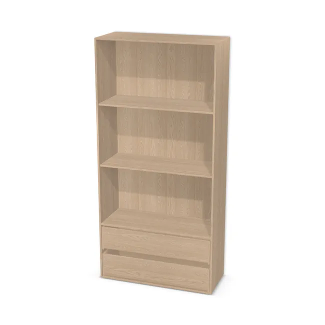 Korpus: Dąb Baronia jasny (H1362, ST12), Materiał pleców: Plecy z płyty jak korpus, Szerokość: 120 cm, Wysokość: 250 cm, Głębokość: 50 cm, Wys. części z szufladami: 60 cm, Fronty: Bez frontów, Liczba szuflad: 2 szuflady, Liczba półek: 2 półki, Rozmieszczenie półek: Rozmieszczenie symetryczne półek, Typ podstawy: Brak (tylko ślizgacze), System domyku: Otwieranie naciskiem (Tip-On), Szuflady: Blum Tandem (Optimum Blum), Zawiasy: Dobór we własnym zakresie (Brak), Uchwyty: Brak uchwytów i brak nawiertów (Brak uchwytów), Uchwyty szuflad: Brak uchwytów i brak nawiertów (Brak uchwytów), Podpórki półek: Podpórki Kuadro z zabezpieczeniem (typ 2) (Premium / z zabezp.), Obrzeże korpusu: 0,8 mm, Rodzaj: Zabudowa szeregowa