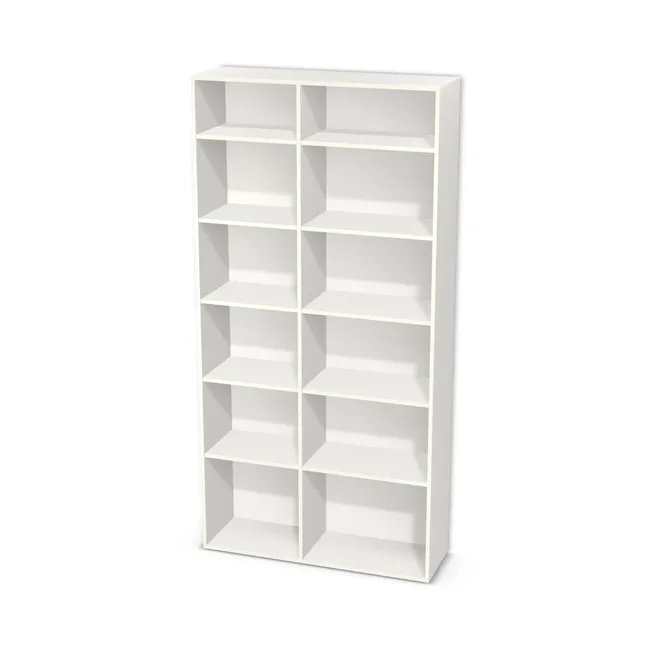 Korpus: Biały klasyczny (W960, SM), Materiał pleców: Plecy z płyty HDF 3 mm (biała), Szerokość: 112,3 cm, Wysokość: 225,8 cm, Głębokość: 34,5 cm, Szer. części lewej: 50 cm, Układ mebla: Po lewej półki, po prawej półki, Drzwi: Bez frontów, Liczba półek: 5 półek, Rozmieszczenie półek: Własne ustawienie, Typ podstawy: Brak (tylko ślizgacze), System domyku: Otwieranie uchwytem, Zawiasy: Dobór we własnym zakresie (Brak), Uchwyty: Brak uchwytów i brak nawiertów (Brak uchwytów), Podpórki półek: Podpórki półki fi 5 mm (Basic / ruchome), Obrzeże korpusu: 0,8 mm