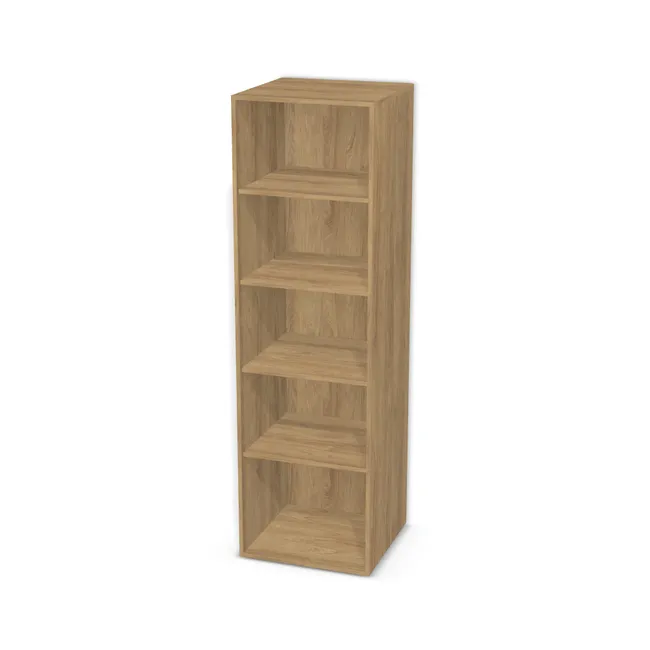 Korpus: Hikora naturalna (H3730, ST10), Materiał pleców: Plecy z płyty jak korpus, Szerokość: 60 cm, Wysokość: 203,5 cm, Głębokość: 58 cm, Drzwi: Bez frontów, Liczba półek: 4 półki, Rozmieszczenie półek: Własne ustawienie, Typ podstawy: Brak (tylko ślizgacze), System domyku: Otwieranie uchwytem, Zawiasy: Dobór we własnym zakresie (Brak), Uchwyty: Brak uchwytów i brak nawiertów (Brak uchwytów), Podpórki półek: Podpórki półki fi 5 mm (Basic / ruchome), Obrzeże korpusu: 0,8 mm, Rodzaj: Zabudowa szeregowa