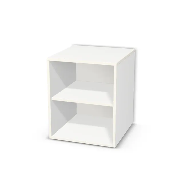 Korpus: Biel Alpejska (WU8685, BS), Materiał pleców: Plecy z płyty HDF 3 mm (biała), Szerokość: 50 cm, Wysokość: 60 cm, Głębokość: 51 cm, Głębokość z frontem: 52,8 cm, Typ wieńca górnego: Wieniec górny nakładany, Drzwi: Bez frontów - nawierty pod prowadniki prawe, Liczba półek: 1 półka, Rozmieszczenie półek: Rozmieszczenie symetryczne półek, Typ podstawy: Brak (tylko ślizgacze), System domyku: Otwieranie uchwytem, Zawiasy: Blum ClipTop 110 cichy domyk (Premium), Uchwyty: Brak uchwytów i brak nawiertów (Brak uchwytów), Podpórki półek: Podpórki półki fi 5 mm (Basic / ruchome), Obrzeże korpusu: 0,8 mm, Rodzaj: Zabudowa szeregowa
