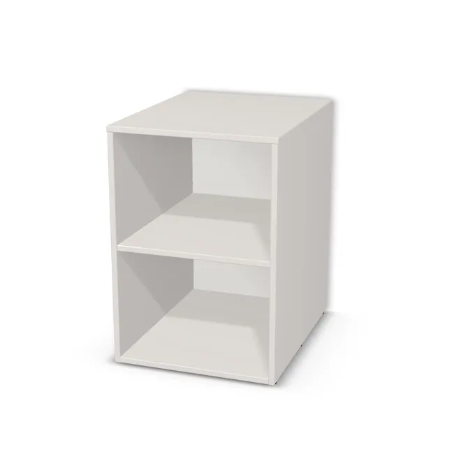 Korpus: Szary jedwabisty (U707, ST9), Materiał pleców: Plecy z płyty HDF 3 mm (biała), Szerokość: 50,5 cm, Wysokość: 72,3 cm, Głębokość: 62,5 cm, Liczba półek: 1 półka, Rozmieszczenie półek: Rozmieszczenie symetryczne półek, Typ podstawy: Brak (tylko ślizgacze), Podpórki półek: Podpórki Kuadro z zabezpieczeniem (typ 2) (Premium / z zabezp.), Obrzeże korpusu: 2,0 mm