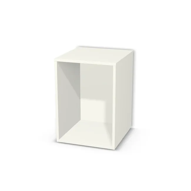 Korpus: Biały premium (W1000, ST9), Materiał pleców: Plecy z płyty jak korpus, Szerokość: 43 cm, Wysokość: 60 cm, Głębokość: 45 cm, Liczba półek: Bez półek, Typ podstawy: Brak (tylko ślizgacze), Obrzeże korpusu: 0,8 mm