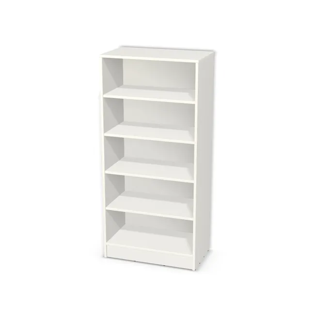Korpus: Biały klasyczny (W960, SM), Materiał pleców: Plecy z płyty jak korpus, Szerokość: 70 cm, Wysokość: 140 cm, Wysokość z cokołem: 150 cm, Głębokość: 40 cm, Liczba półek: 4 półki, Rozmieszczenie półek: Własne ustawienie, Typ podstawy: Cokół 10 cm, Podpórki półek: Podpórki Kuadro z zabezpieczeniem (typ 2) (Premium / z zabezp.), Obrzeże korpusu: 2,0 mm