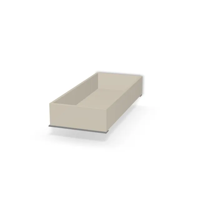 Korpus: Szary Taupe (U750, ST9), Drzwi: Bez frontów, Długość boku (prowadnicy): 40 cm, Szerokość wew. szafki: 92,8 cm, Wys. skrzyni szuflady: 15 cm, Typ szuflady: Z frontem nakładanym, System domyku: Blumotion (cichy domyk), Obciążenie dynamiczne: 40 kg, Konstrukcja szuflady: Z przednią blendą