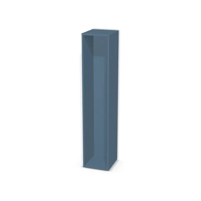 Korpus: Niebieski mglisty (U502, ST9), Materiał pleców: Plecy z płyty jak korpus, Szerokość: 32 cm, Wysokość: 160 cm, Głębokość: 35 cm, Liczba półek: Bez półek, Typ podstawy: Brak (tylko ślizgacze), Obrzeże korpusu: 0,8 mm