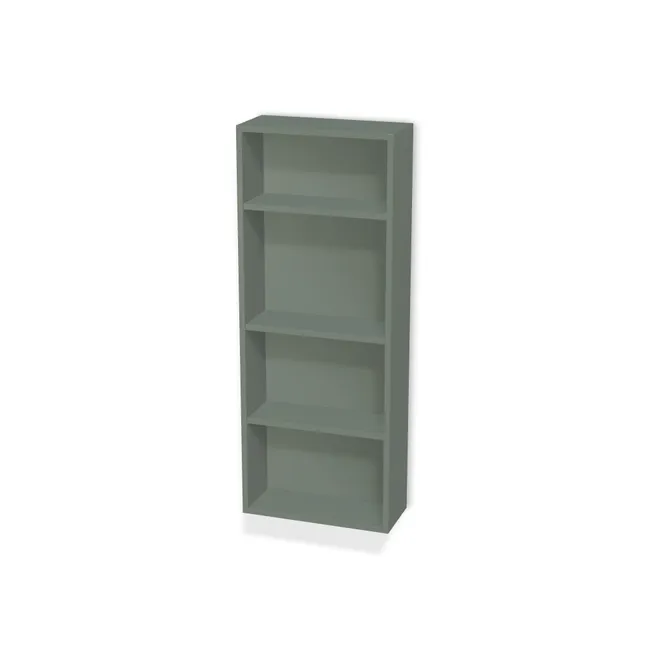 Korpus: Zieleń eukaliptusowa (U604, ST9), Materiał pleców: Plecy z płyty jak korpus, Szerokość: 47 cm, Wysokość: 120 cm, Głębokość: 20 cm, Głębokość z frontem: 21,8 cm, Typ wieńca górnego: Wieniec górny wpuszczany, Drzwi: Bez frontów, Liczba półek: 3 półki, Rozmieszczenie półek: Własne ustawienie, System domyku: Otwieranie naciskiem (Tip-On), Zawieszki: Zawieszki Camar (plecy 18 mm) (Optimum Camar), Zawiasy: Dobór we własnym zakresie (Brak), Uchwyty: Brak uchwytów i brak nawiertów (Brak uchwytów), Podpórki półek: Podpórki Kuadro z zabezpieczeniem (typ 2) (Premium / z zabezp.), Obrzeże korpusu: 0,8 mm