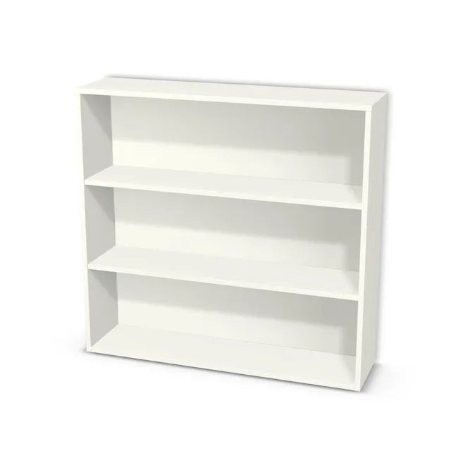 Korpus: Biały premium (W1000, ST9), Materiał pleców: Plecy z płyty jak korpus, Szerokość: 100 cm, Wysokość: 95 cm, Głębokość: 25 cm, Liczba półek: 2 półki, Rozmieszczenie półek: Rozmieszczenie symetryczne półek, Typ podstawy: Brak (tylko ślizgacze), Podpórki półek: Podpórki Kuadro z zabezpieczeniem (typ 2) (Premium / z zabezp.), Obrzeże korpusu: 0,8 mm