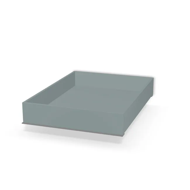 Korpus: Zieleń Fjord (U636, ST9), Drzwi: Bez frontów, Długość boku (prowadnicy): 75 cm, Szerokość wew. szafki: 100 cm, Wys. skrzyni szuflady: 15 cm, Typ szuflady: Z frontem nakładanym, System domyku: Blumotion (cichy domyk), Obciążenie dynamiczne: 60 kg, Konstrukcja szuflady: Z przednią blendą
