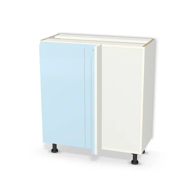 Szafka dolna narożna ślepa na wymiar. Front: Lakier S 1010-B połysk (NCS S 1010-B), Korpus: Biały klasyczny (W960, SM). Dopasuj wymiary online. Realizacja: 3 dni roboczych.