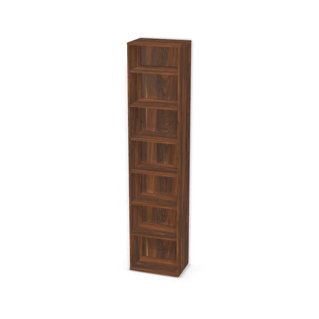 Korpus: Arera (S016, YSYS), Materiał pleców: Plecy z płyty jak korpus, Szerokość: 45 cm, Wysokość: 200 cm, Głębokość: 30 cm, Liczba półek: 6 półek, Rozmieszczenie półek: Własne ustawienie, Typ podstawy: Brak (tylko ślizgacze), Podpórki półek: Podpórki Kuadro z zabezpieczeniem (typ 2) (Premium / z zabezp.), Obrzeże korpusu: 1,0 mm