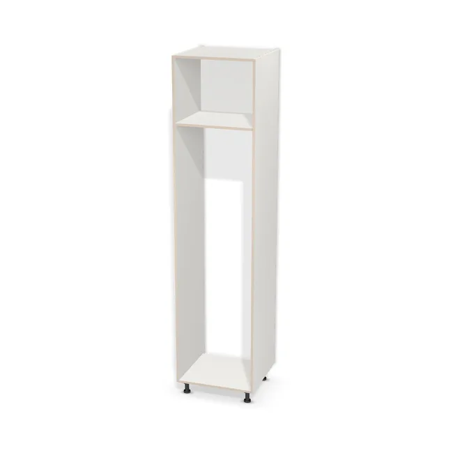 Słupek do zabudowy lodówki z szafką z klapą uchylaną na wymiar. Korpus: Biały klasyczny (W960, SM). Dopasuj wymiary online. Realizacja: 3 dni roboczych.