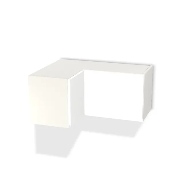 Szafka wisząca narożna 90° na wymiar. Front: Lakier BIALY połysk (Biały), Korpus: Biały klasyczny (W960, SM). Dopasuj wymiary online. Realizacja: 3 dni roboczych.