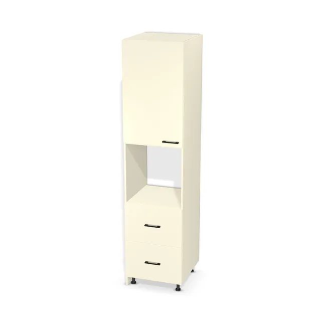 Słupek do zabudowy piekarnika z 2 szufladami na wymiar. Front: Alabaster (U104, ST9), Korpus: Alabaster (U104, ST9). Dopasuj wymiary online. Realizacja: 3 dni roboczych.