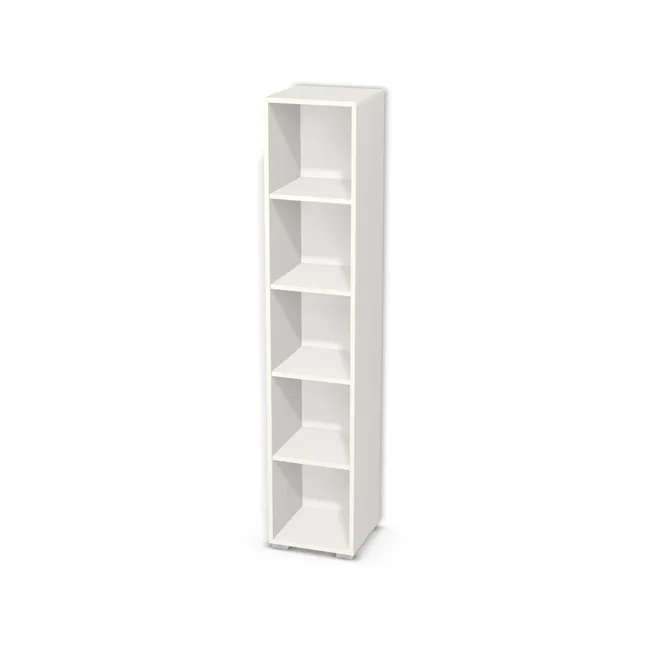 Korpus: Biały klasyczny (W960, SM), Materiał pleców: Plecy z płyty HDF 3 mm (biała), Szerokość: 36 cm, Wysokość: 179 cm, Wysokość z nóżkami: 181 cm, Głębokość: 35 cm, Liczba półek: 4 półki, Rozmieszczenie półek: Rozmieszczenie symetryczne półek, Typ podstawy: Nóżki (wg wyboru), Nóżki: Stopka K041 - tworzywo - chrom wys 2 cm (Stopka chrom 2cm), Podpórki półek: Podpórki Kuadro z zabezpieczeniem (typ 2) (Premium / z zabezp.), Obrzeże korpusu: 0,8 mm