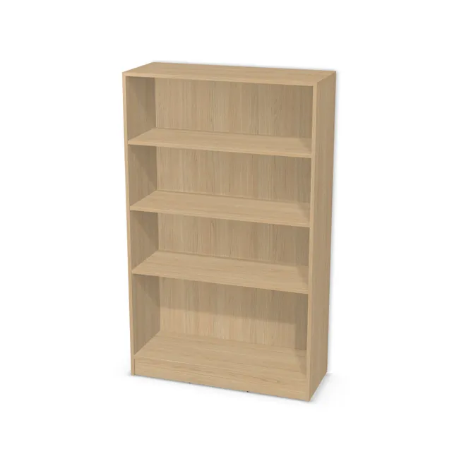 Korpus: Dąb Vicenza (H3157, ST12), Materiał pleców: Plecy z płyty jak korpus, Szerokość: 100 cm, Wysokość: 155 cm, Wysokość z cokołem: 165 cm, Głębokość: 39 cm, Liczba półek: 3 półki, Rozmieszczenie półek: Własne ustawienie, Typ podstawy: Cokół 10 cm, Podpórki półek: Podpórki Kuadro z zabezpieczeniem (typ 2) (Premium / z zabezp.), Obrzeże korpusu: 0,8 mm, Rodzaj: Zabudowa szeregowa