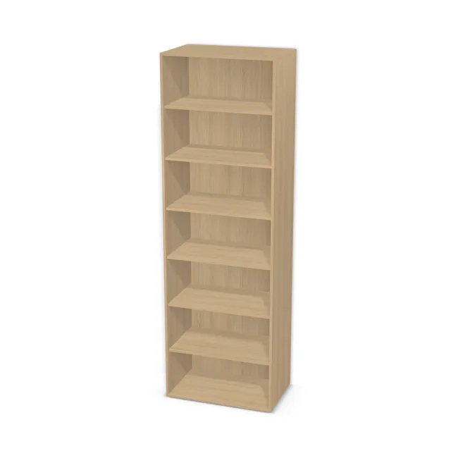 Korpus: Dąb Vicenza (H3157, ST12), Materiał pleców: Plecy z płyty jak korpus, Szerokość: 80 cm, Wysokość: 250 cm, Głębokość: 50 cm, Drzwi: Bez frontów, Liczba półek: 6 półek, Rozmieszczenie półek: Własne ustawienie, Typ podstawy: Brak (tylko ślizgacze), System domyku: Otwieranie uchwytem, Zawiasy: Dobór we własnym zakresie (Brak), Uchwyty: Brak uchwytów i brak nawiertów (Brak uchwytów), Podpórki półek: Podpórki Kuadro z zabezpieczeniem (typ 2) (Premium / z zabezp.), Obrzeże korpusu: 0,8 mm, Rodzaj: Zabudowa szeregowa