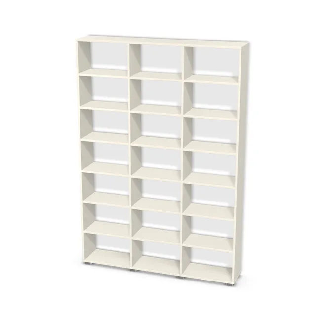 Korpus: Biały porcelanowy (W1200, ST9), Przednie i tylne krawędzie: Domyślne (w kolorze korpusu) (W1200, ST9), Szerokość: 140 cm, Wysokość: 200 cm, Wysokość z nóżkami: 202,5 cm, Głębokość: 26 cm, Liczba rzędów: 7 rzędów, Liczba kolumn: 3 kolumny, Typ podstawy: Nóżki (wg wyboru), Obrzeże korpusu: 2,0 mm